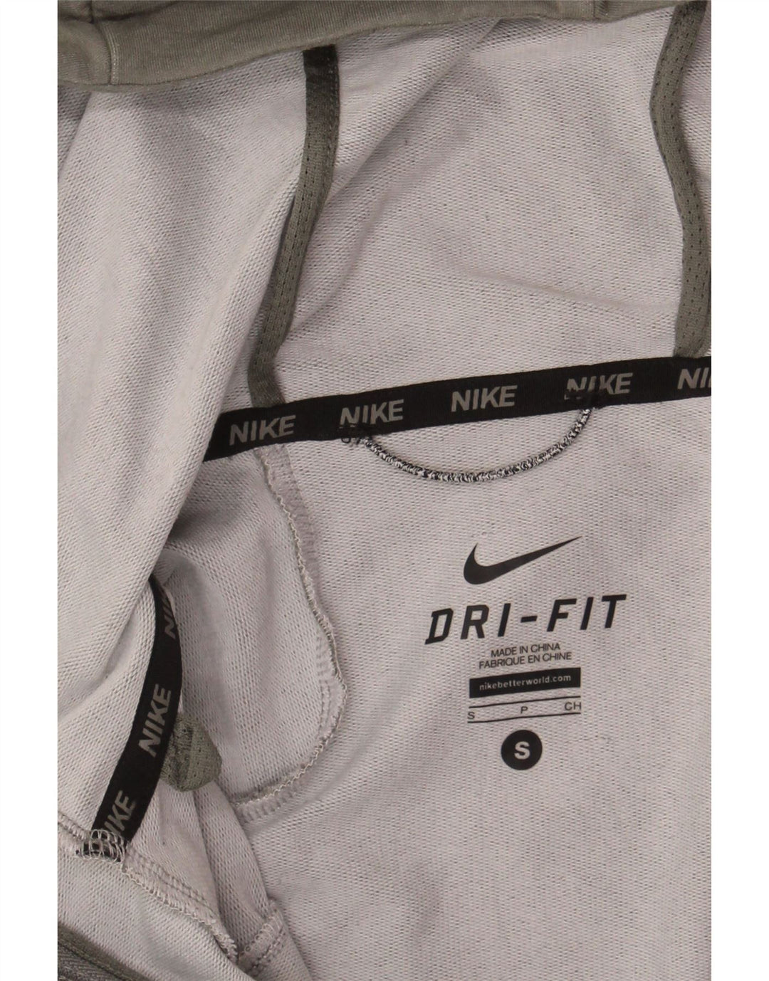 NIKE Mens Dri Fit Zip Hoodie Sweater Small Grey Rayon Vintage Nike and Second-Hand Nike from Messina Hembry 