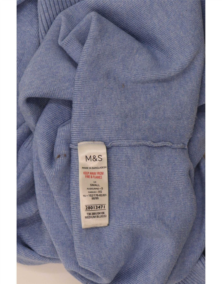 Maglione maglione a collo alto da donna Marks & Spencer UK 10 piccolo blu