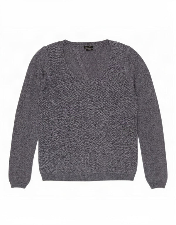 Massimo Dutti Maglione da donna con scollo a barchetta UK 16 Grande blu navy screziato