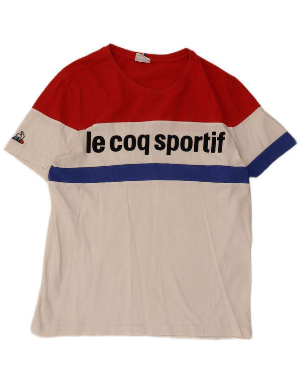 T-shirt grafica da uomo Le Coq Sportif Top Large White Colourblock