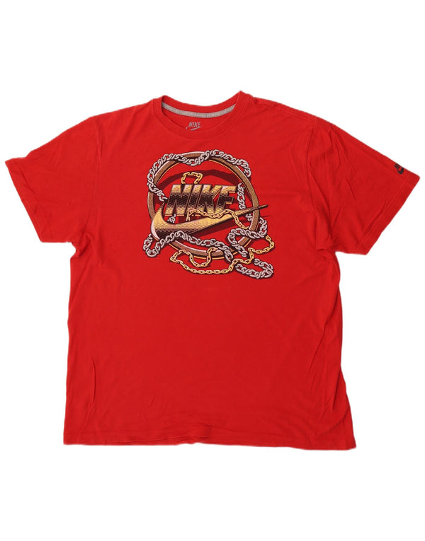T-shirt grafica Nike da uomo con vestibilità regolare, XL, rossa