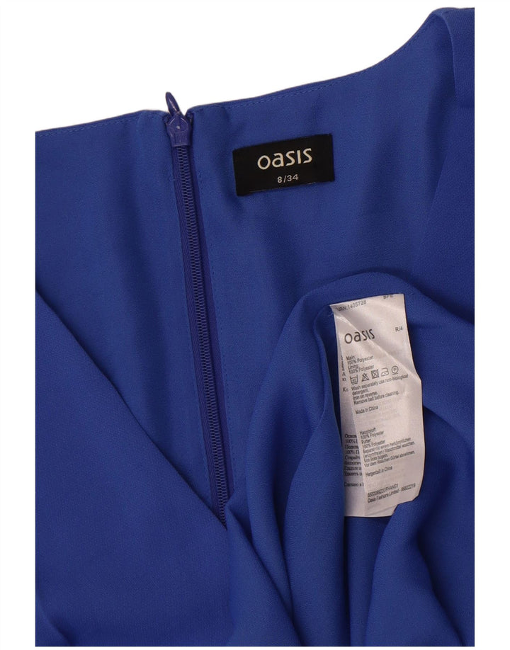 Abito tubino con maniche a 3/4 da donna Oasis UK 8 piccolo poliestere blu
