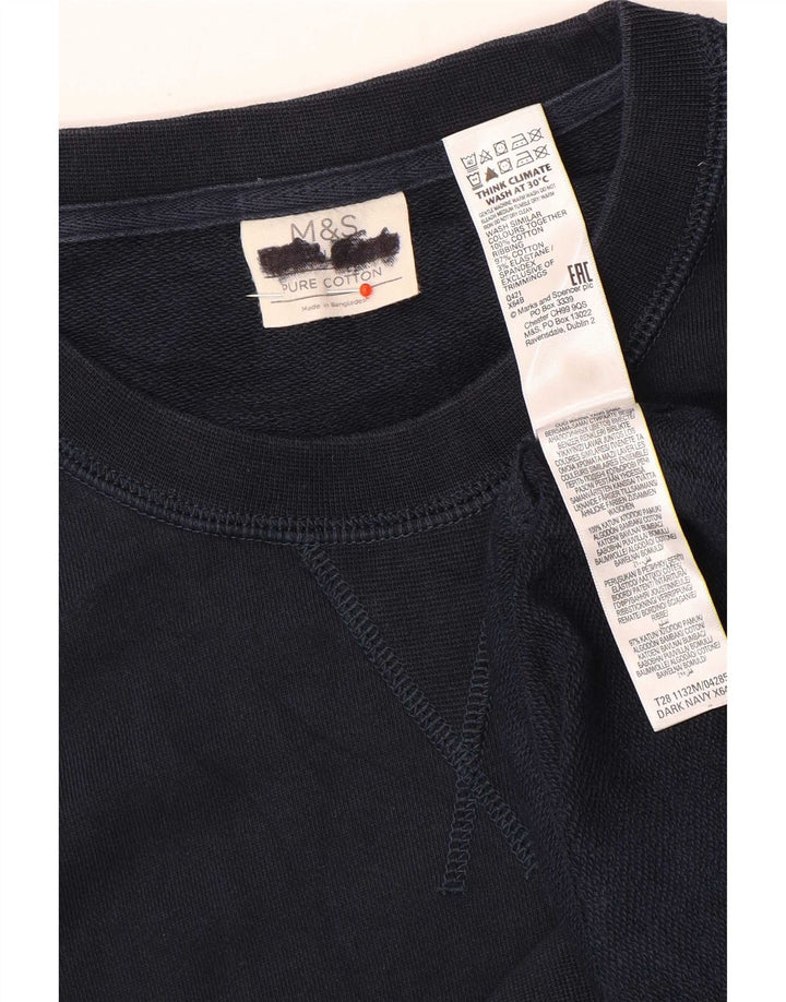 Felpa da uomo Marks & Spencer, grande, in cotone blu navy