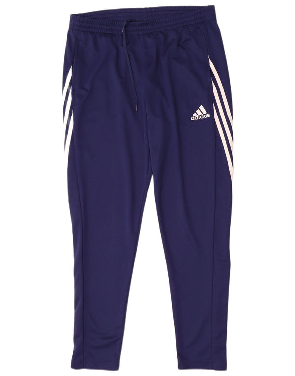 Pantaloni da tuta Adidas Climalite da uomo di grandi dimensioni in poliestere blu navy