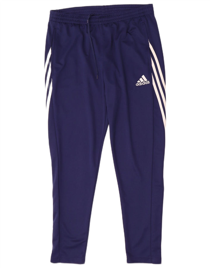 Pantaloni da tuta Adidas Climalite da uomo di grandi dimensioni in poliestere blu navy