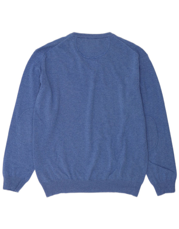 Gant Maglione da uomo con scollo a V 2XL in lana blu
