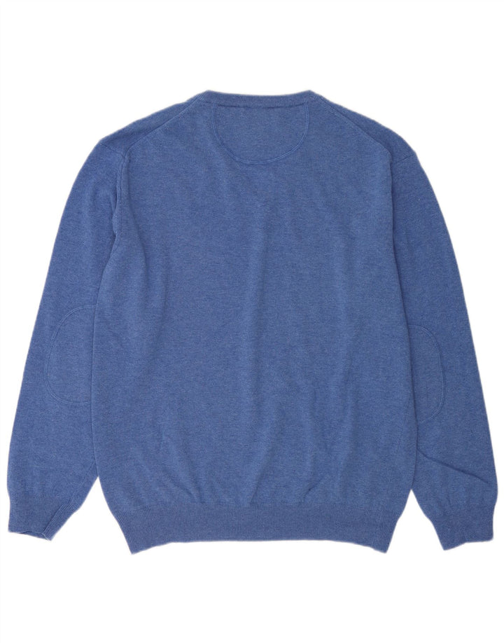 Gant Maglione da uomo con scollo a V 2XL in lana blu