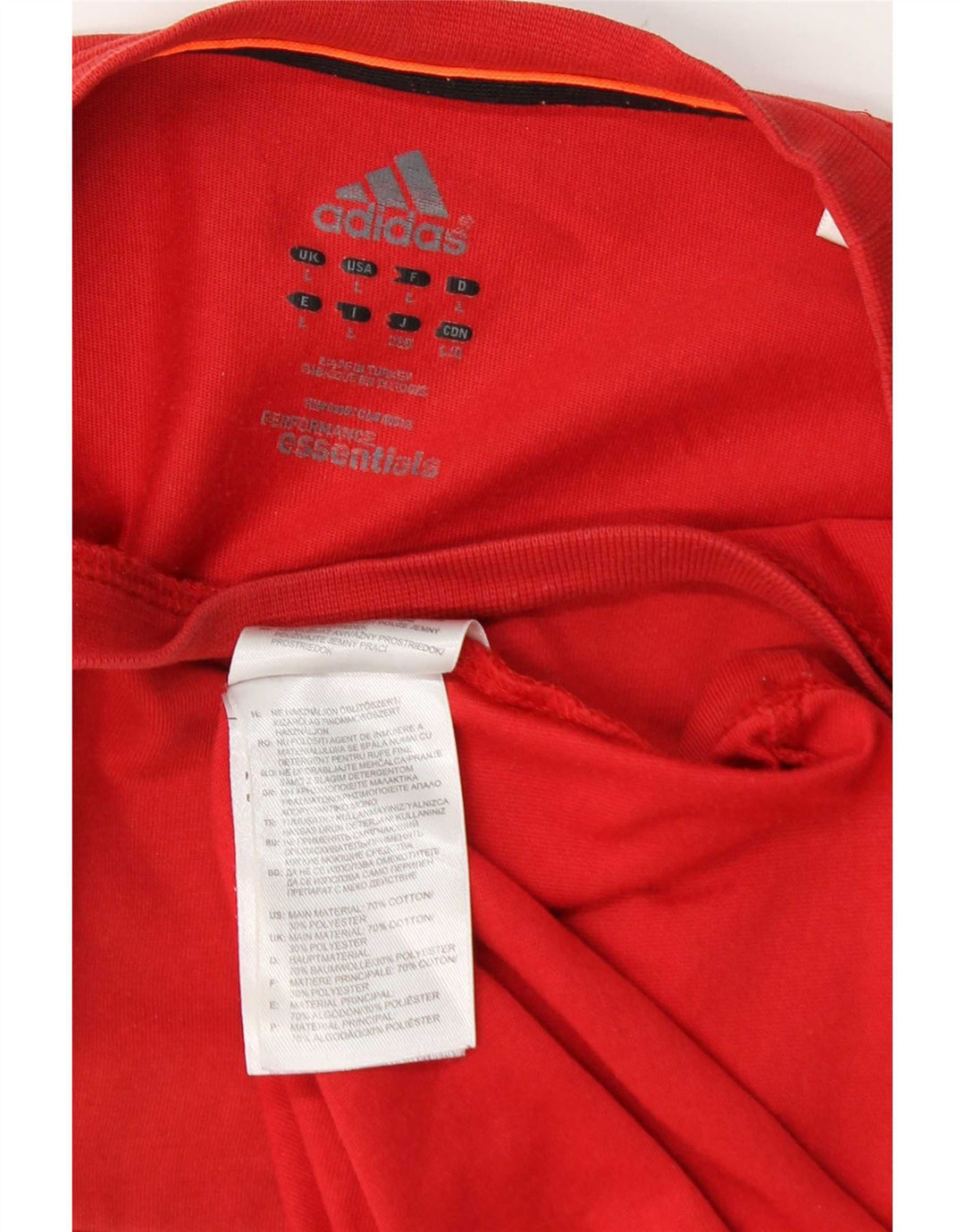 T-shirt Adidas Climalite da uomo grande in cotone rosso