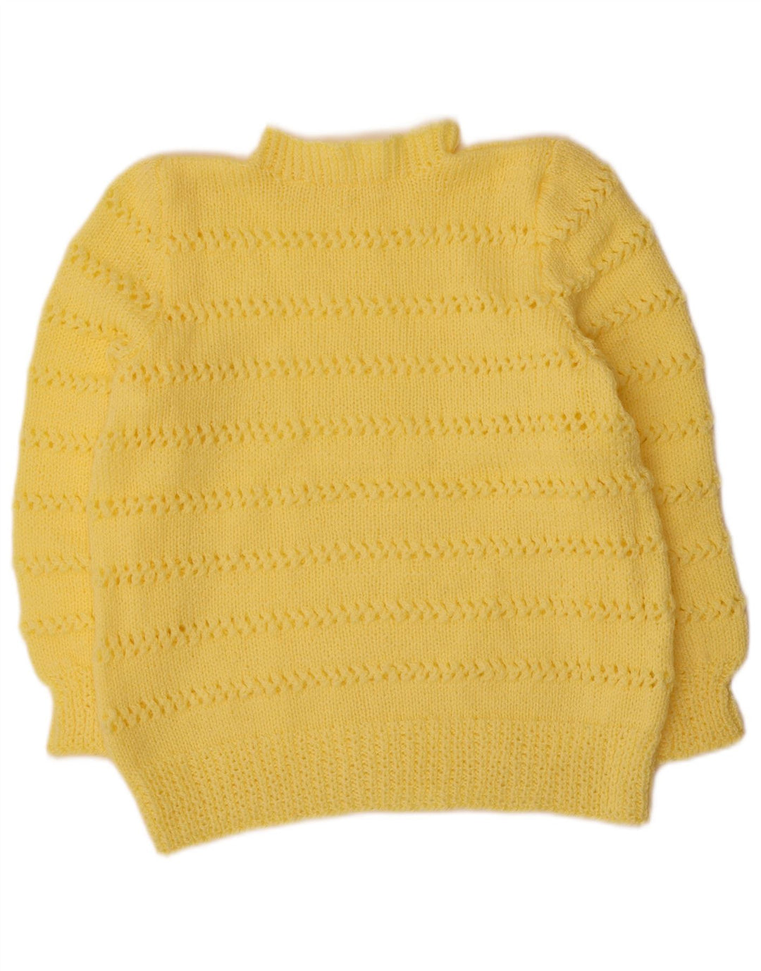Maglione maglione vintage da donna con collo dolcevita UK 14 grande giallo