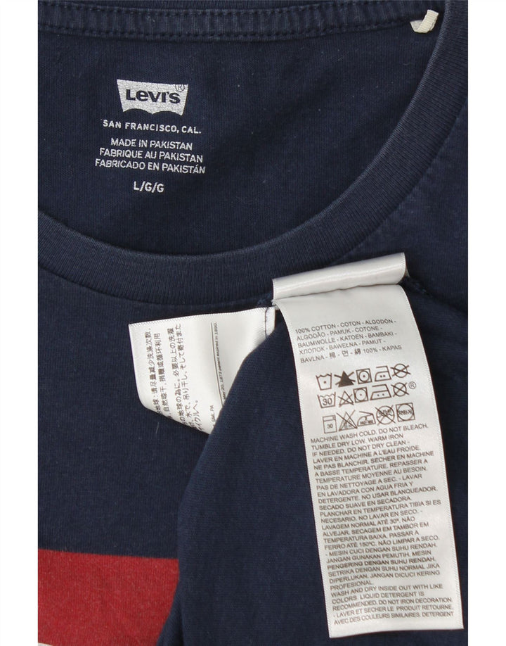 T-shirt grafica da uomo Levi's Top Large in cotone blu navy