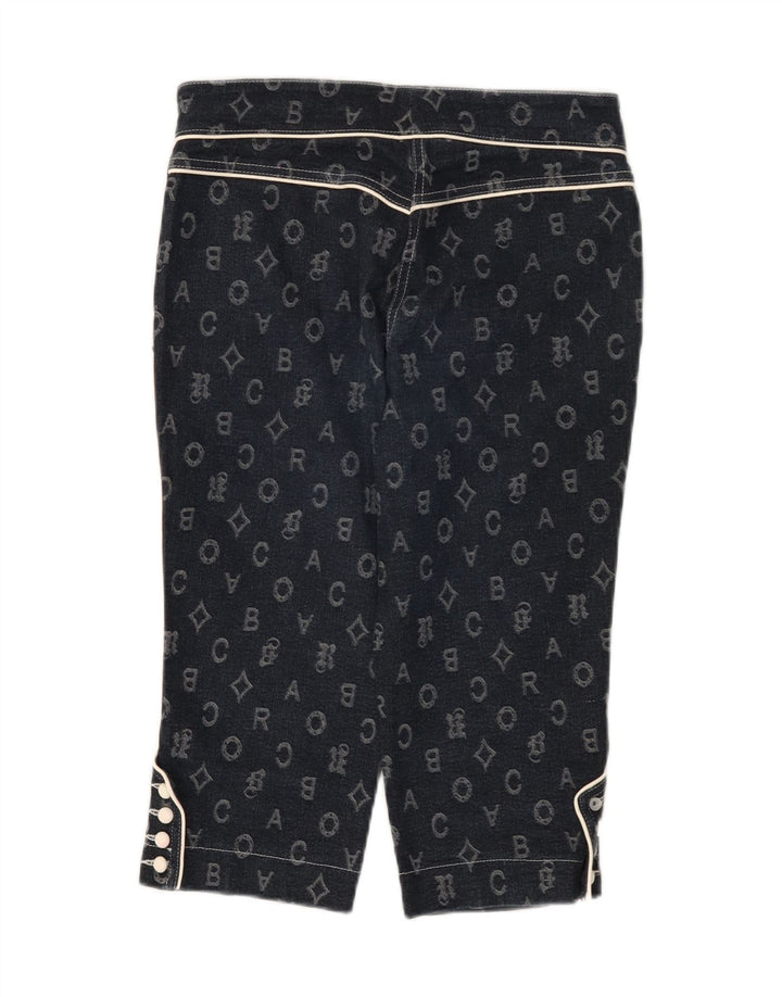 Pantaloni Capri da donna Roccobarocco IT 42 Medium W28 L17 Blu Navy geometrico