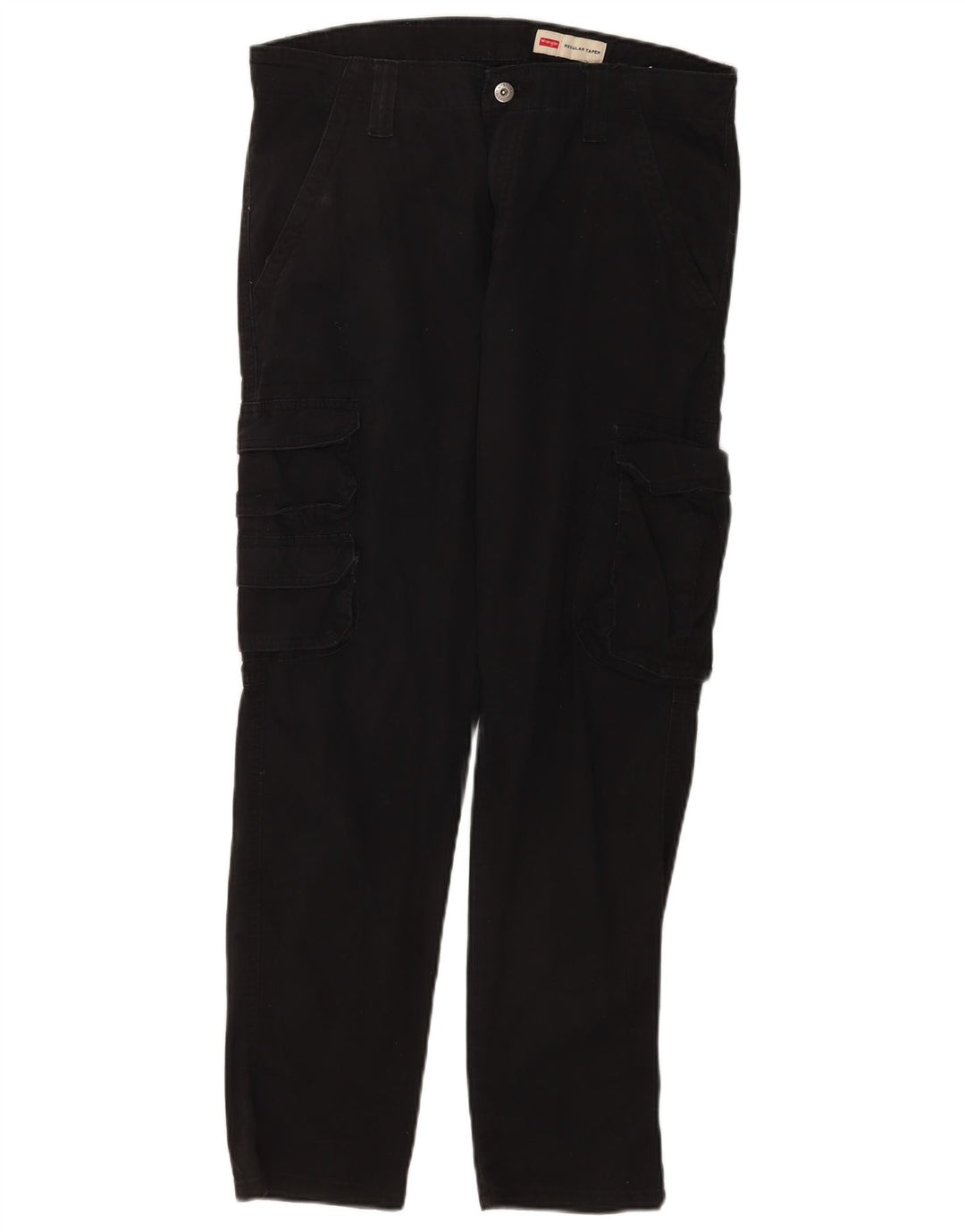 Pantaloni cargo affusolati regolari da uomo Wrangler W32 L30 cotone nero