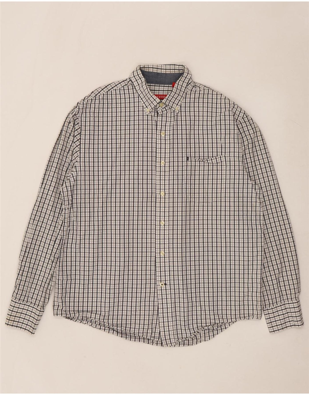 Camicia da uomo Izod in cotone a quadri bianchi grandi