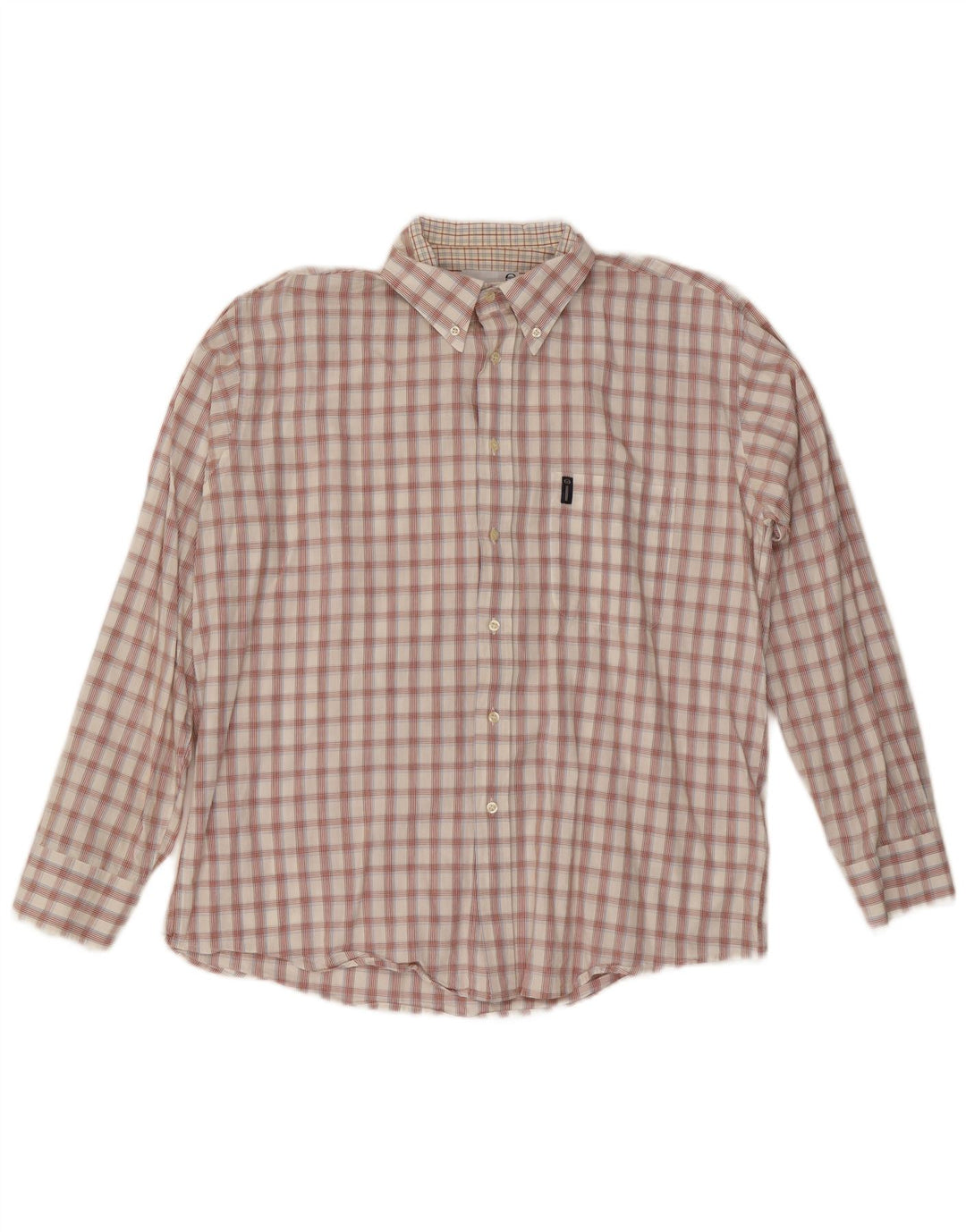 Camicia da uomo Sergio Tacchini in cotone a quadri grandi bianco sporco