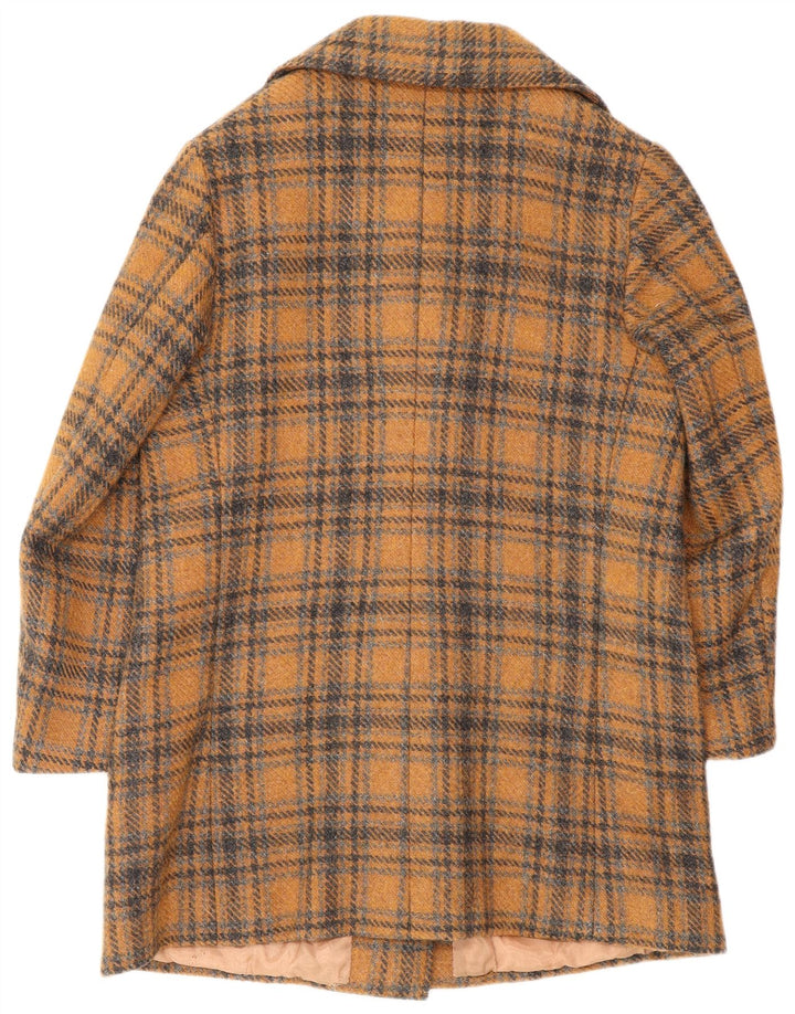 Cappotto da donna vintage UK 8 piccoli quadri marroni