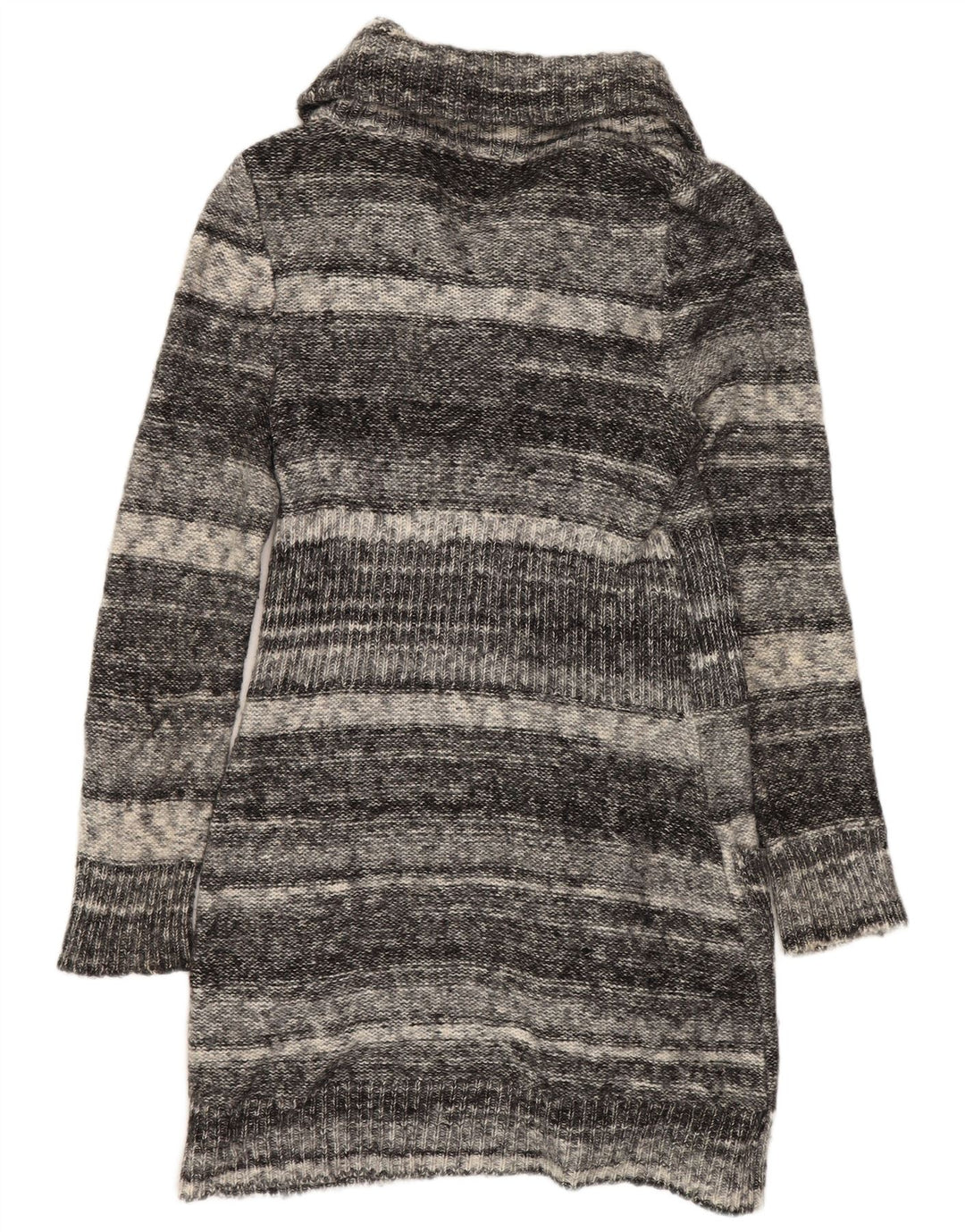 Maglione cardigan lungo da donna John Lewis UK 10 piccolo grigio a righe