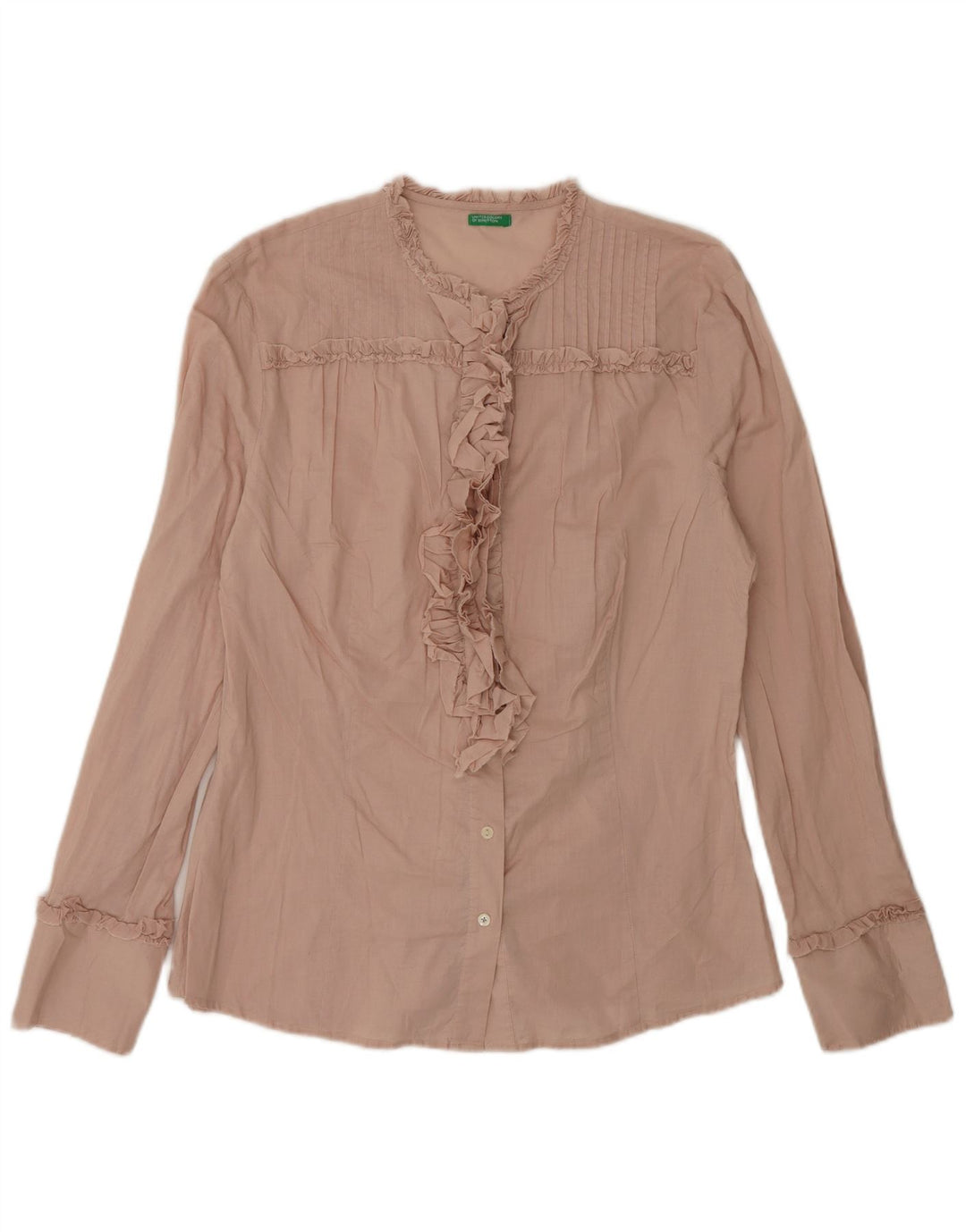 Camicetta da donna con volant sul davanti Benetton UK 14 Large Rosa