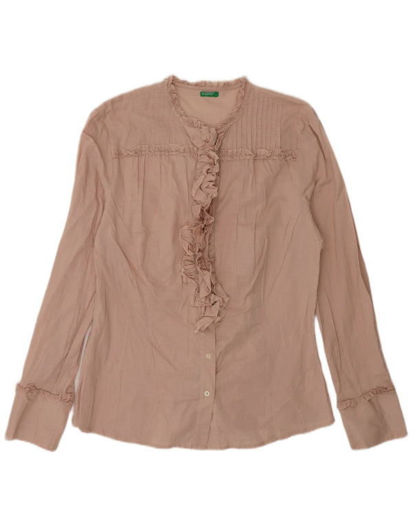Camicetta da donna con volant sul davanti Benetton UK 14 Large Rosa