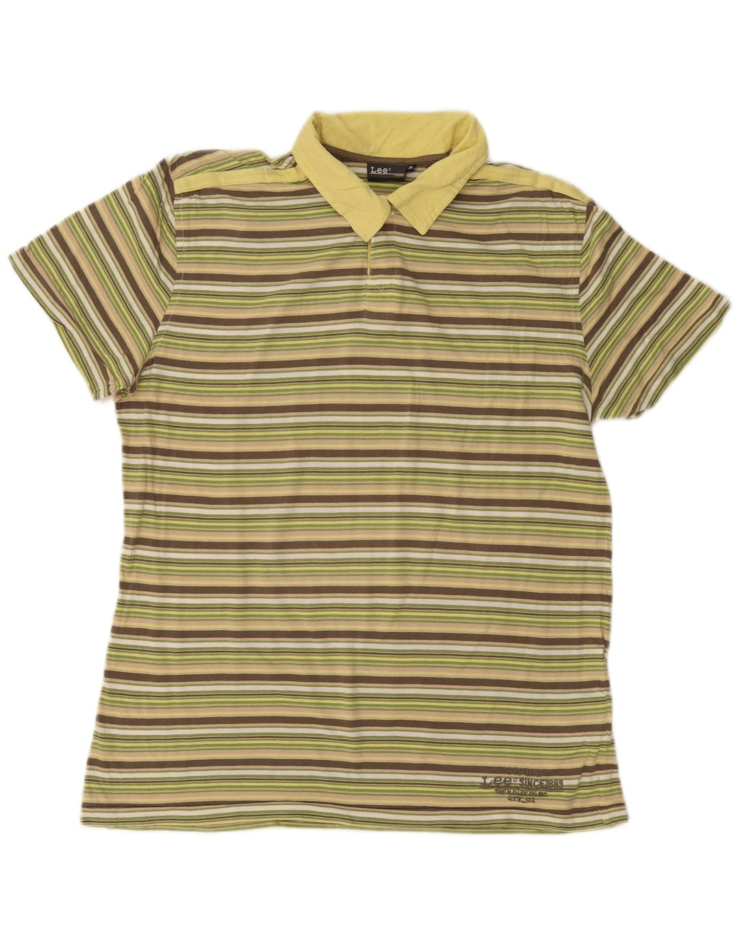 Polo da donna LEE UK 18 XL in cotone a righe multicolore