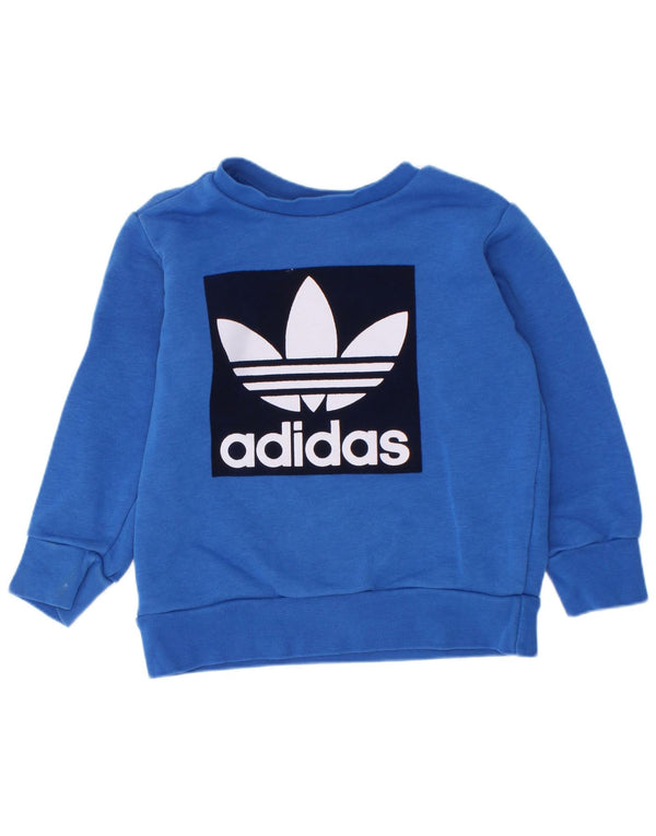 Felpa grafica Adidas da bambino, 18-24 mesi, in cotone blu