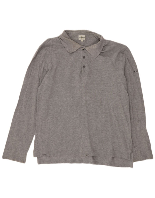 Polo a maniche lunghe da uomo Calvin Klein Jeans XL grigio chiazzato