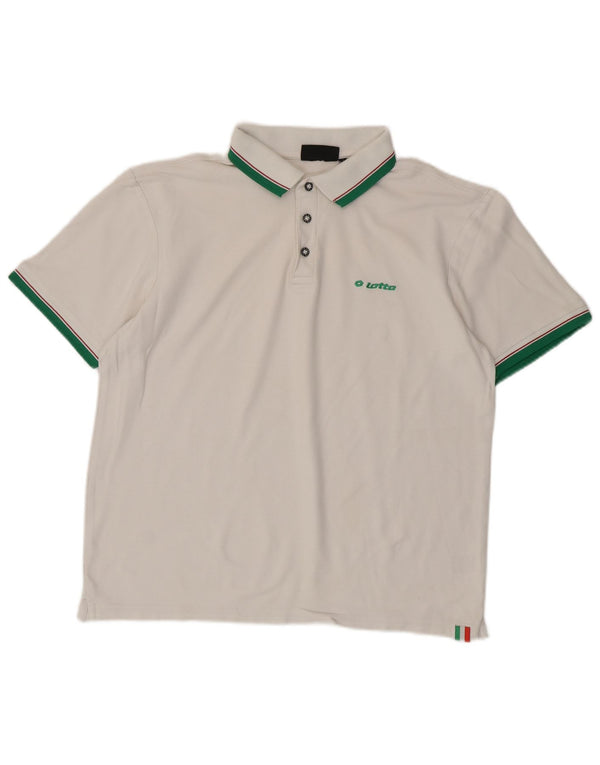 Polo da uomo Lotto Large in cotone bianco