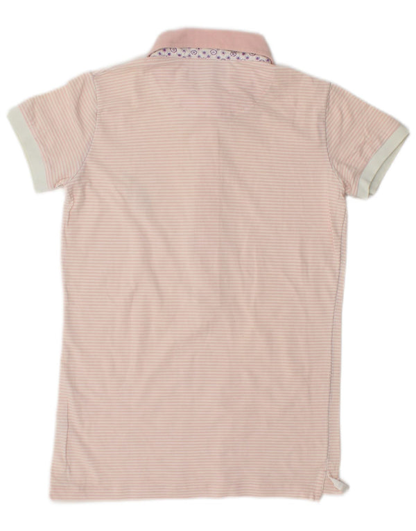 Polo da donna Avirex UK 10 piccola in cotone gessato rosa