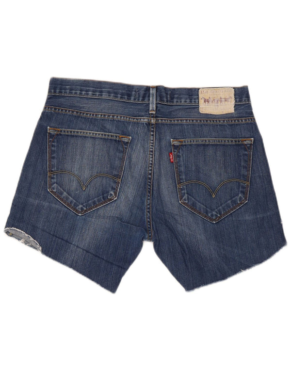 Pantaloncini di jeans regolari da uomo Levi's 506 W34 grande cotone blu