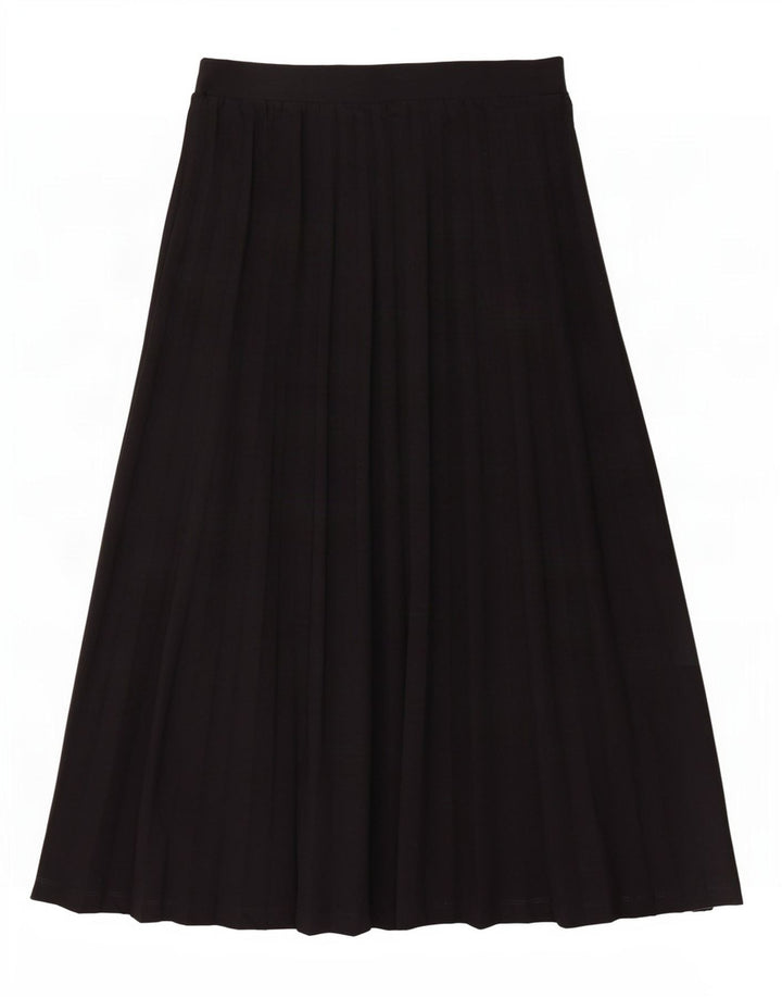 Gonna a pieghe midi da donna Marks & Spencer UK 12 media W30 poliestere nero