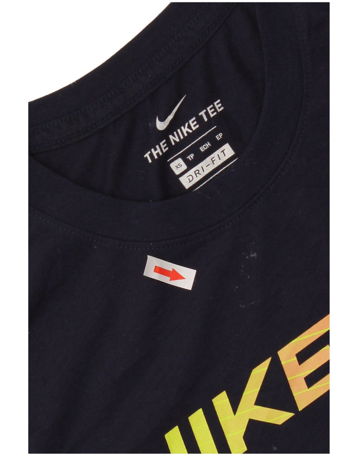 T-shirt grafica da uomo NIKE Dri Fit Top XS poliestere blu navy