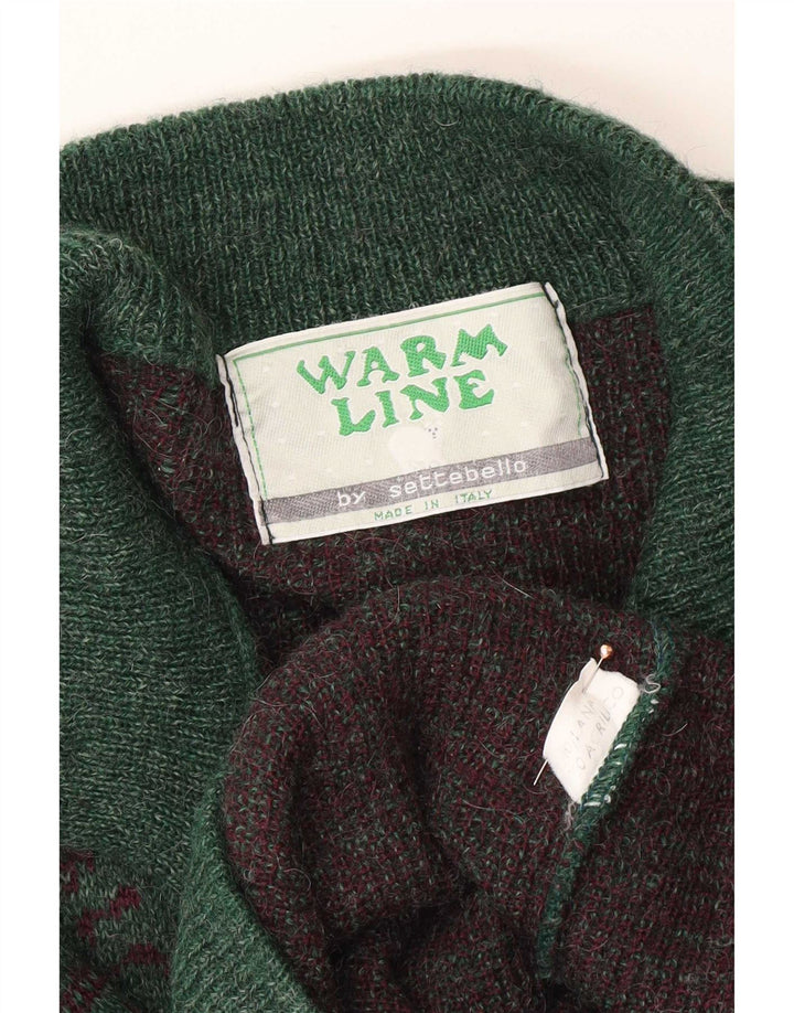 Maglione cardigan da uomo Settebello in lana a quadri verdi grandi