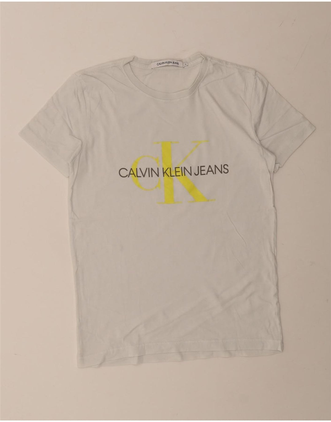 CALVIN KLEIN JEANS T-shirt grafica da uomo Top bianco medio