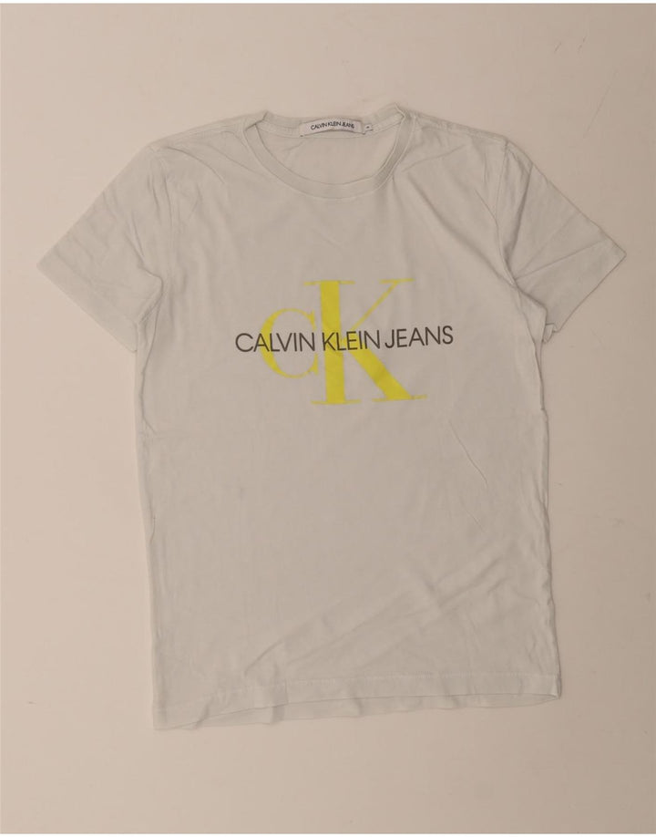 CALVIN KLEIN JEANS T-shirt grafica da uomo Top bianco medio