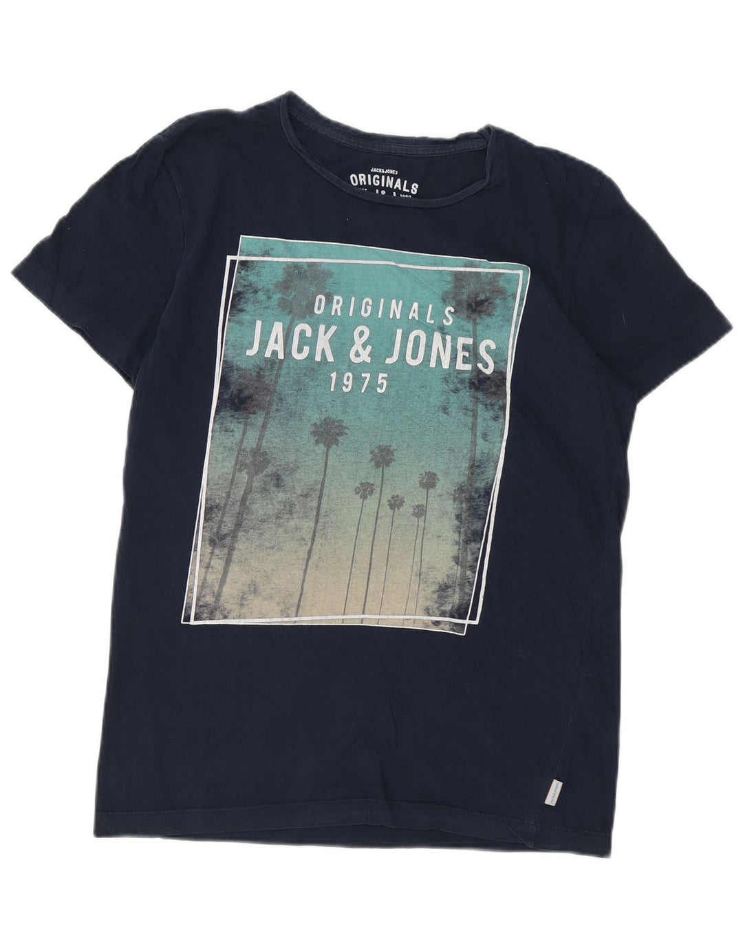 T-shirt grafica da uomo Jack & Jones Top in cotone blu navy medio