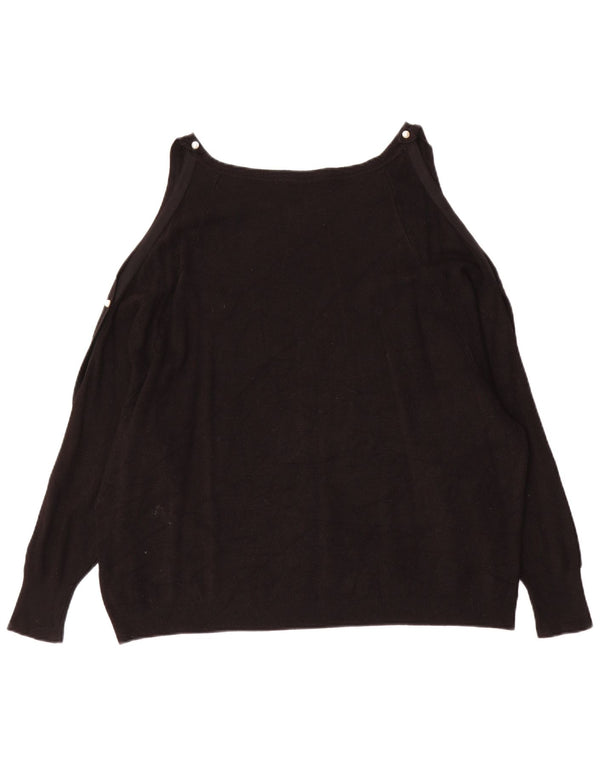 Maglione Zara da donna con scollo a barchetta e spalle scoperte UK 16 grande nero