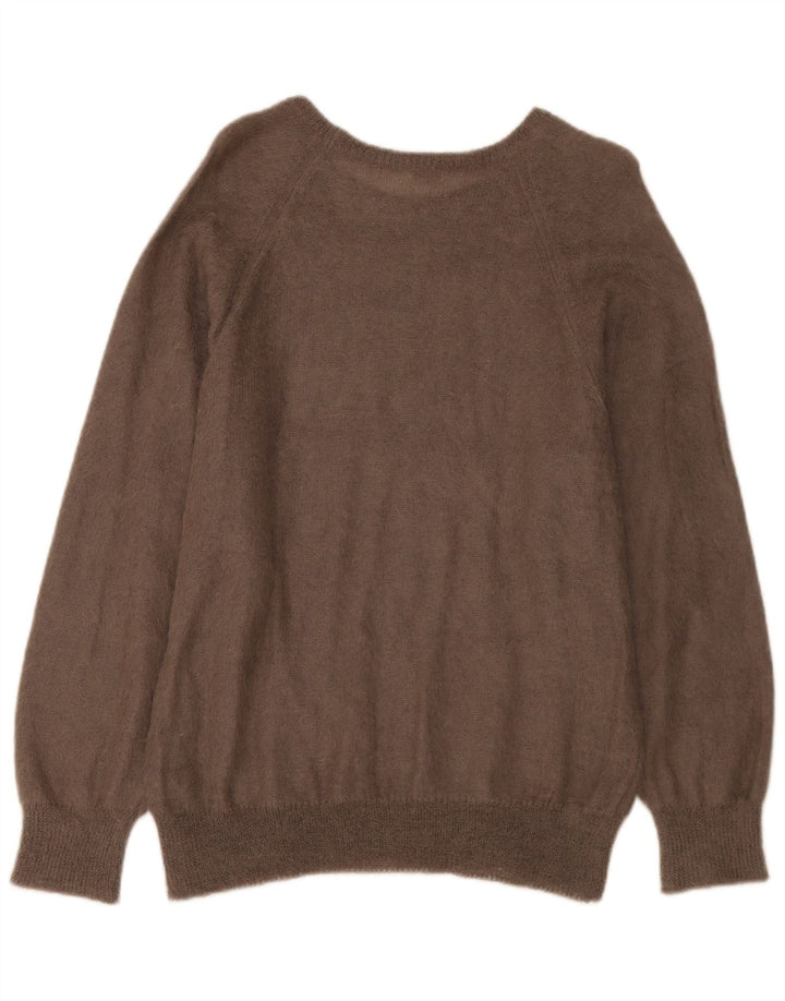 Maglione maglione con scollo a barca da donna Marz UK 16 grande marrone