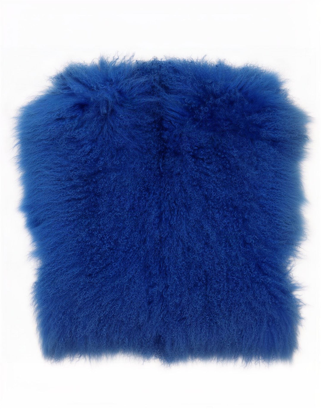 Gilet vintage da donna in pelliccia sintetica UK 14 blu medio