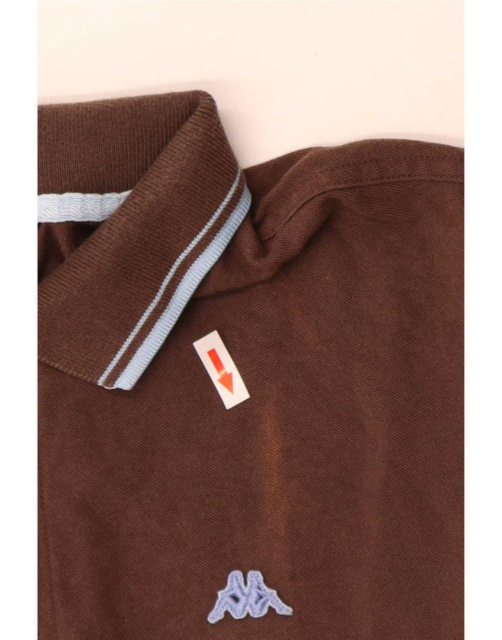Polo Kappa Uomo Large Marrone In Cotone