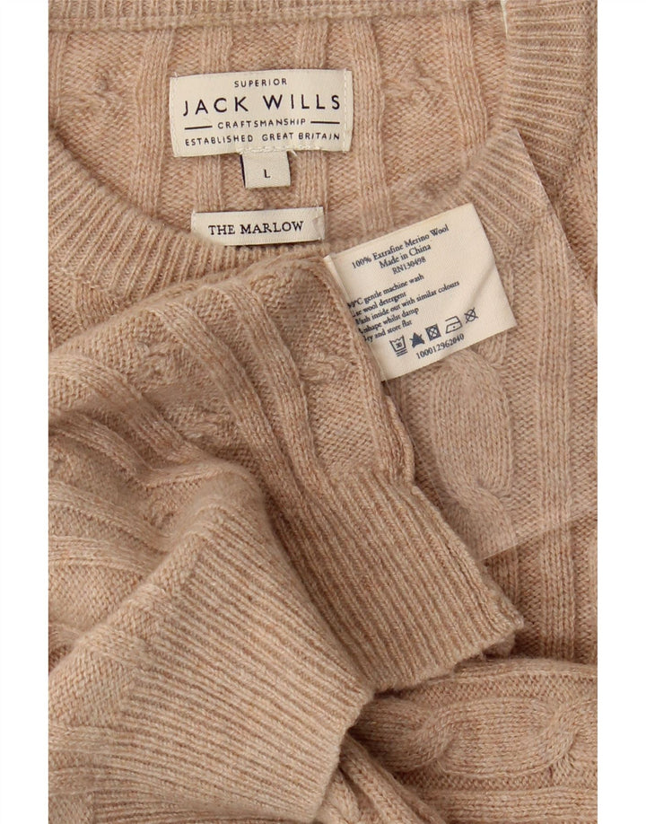 JACK WILLS Maglione da uomo The Marlow girocollo maglione grande beige