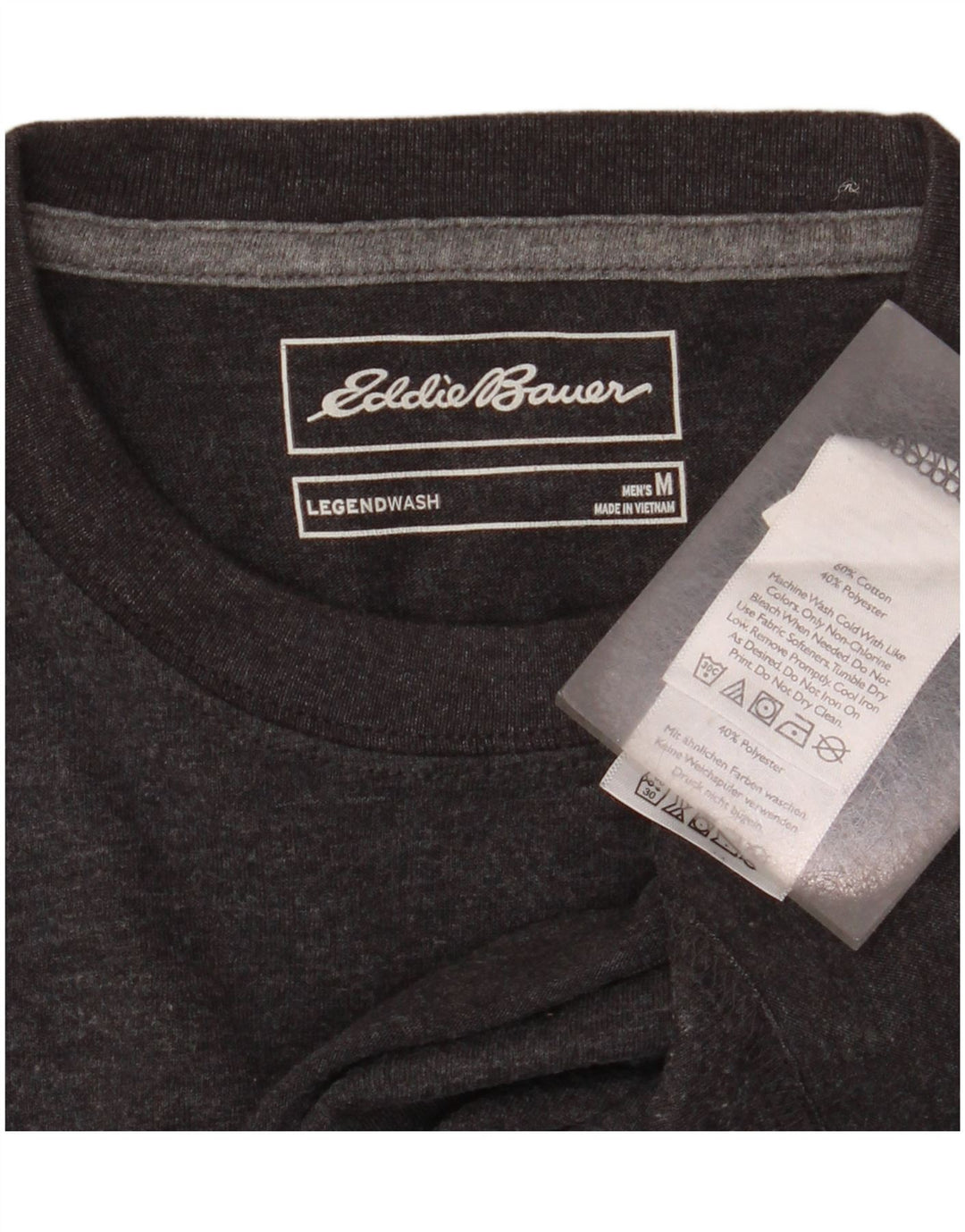 T-shirt da uomo EDDIE BAUER Top in cotone chiazzato grigio medio