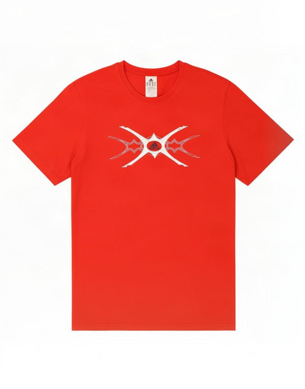 T-shirt grafica da uomo Adidas Top XL in cotone rosso