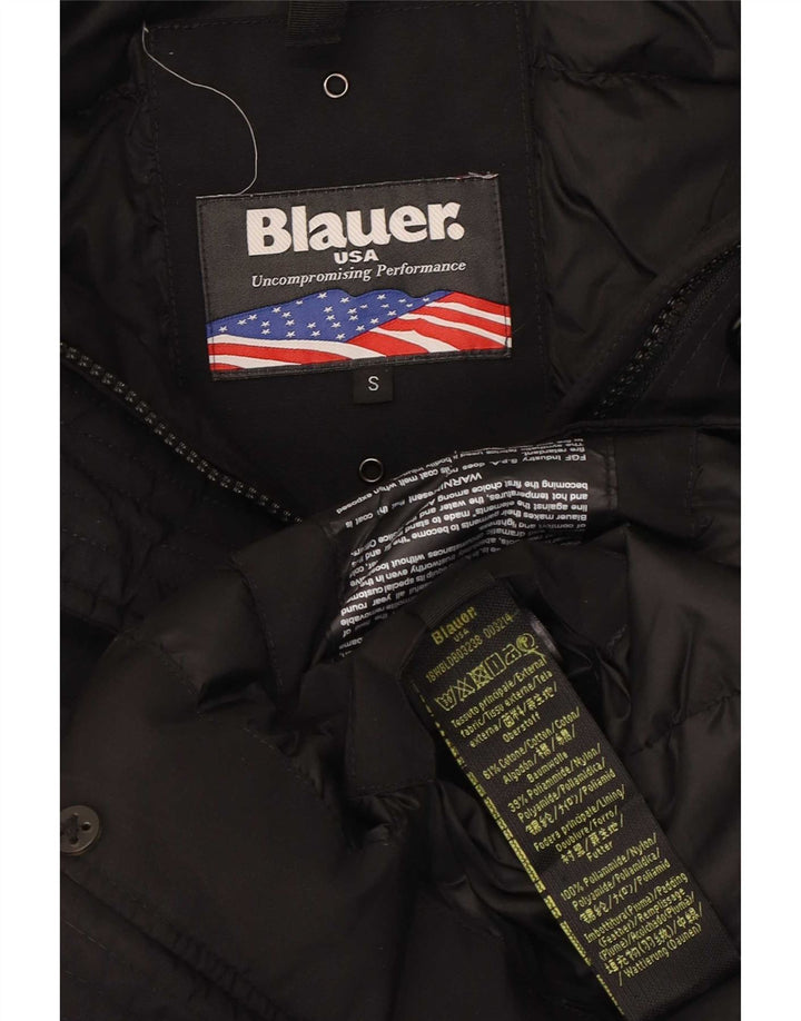 Giacca imbottita oversize con cappuccio da donna Blauer UK 10 piccola in cotone nero