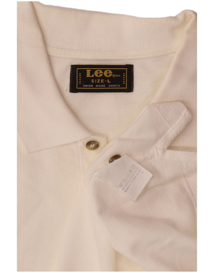 Polo da uomo LEE grande in cotone bianco