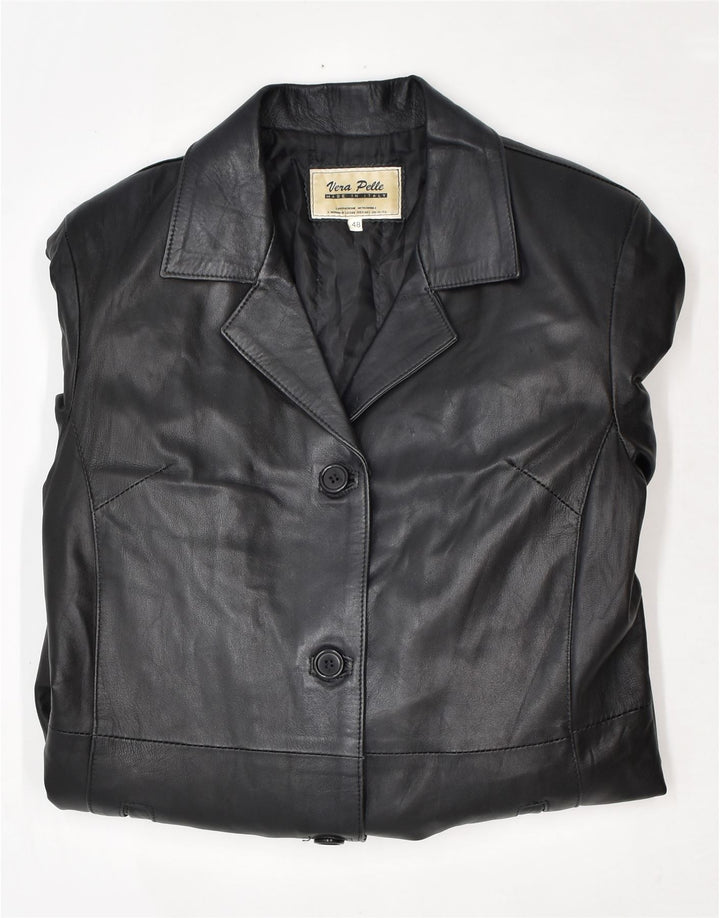 Cappotto in Pelle Donna VINTAGE IT 48 XL Pelle Nera