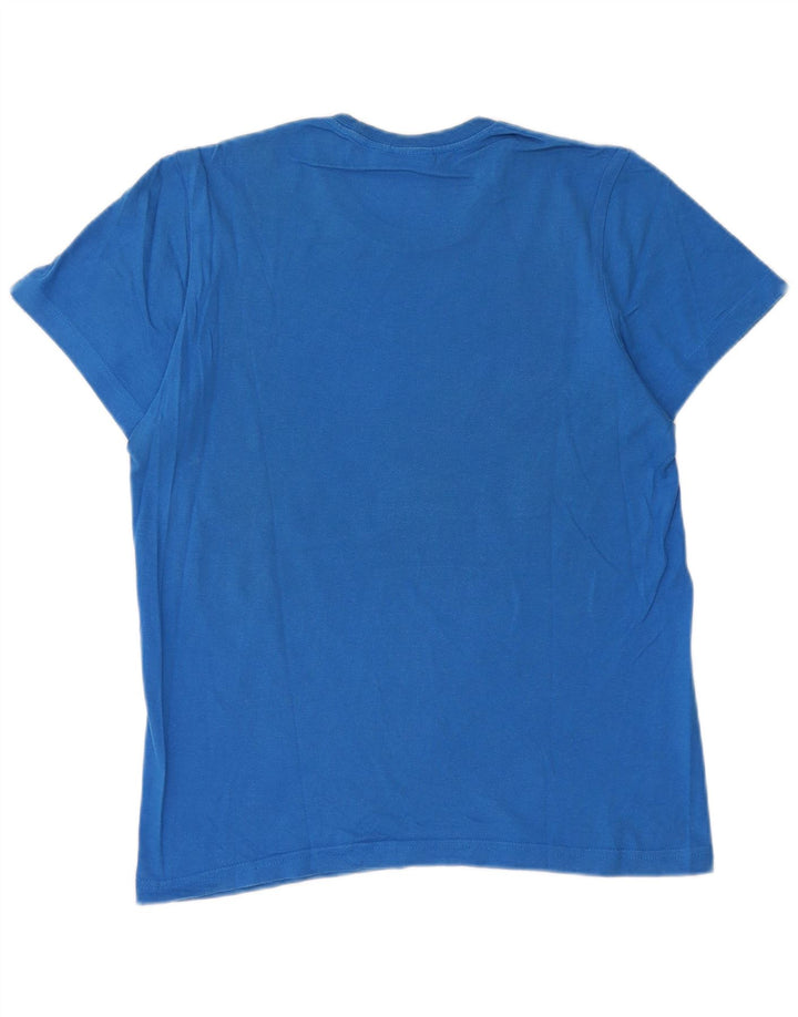 T-shirt grafica da uomo Adidas Top piccola in cotone blu