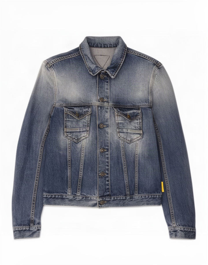 Meltin' Pot Giacca in denim da donna con lavaggio acido UK 14 Cotone blu medio