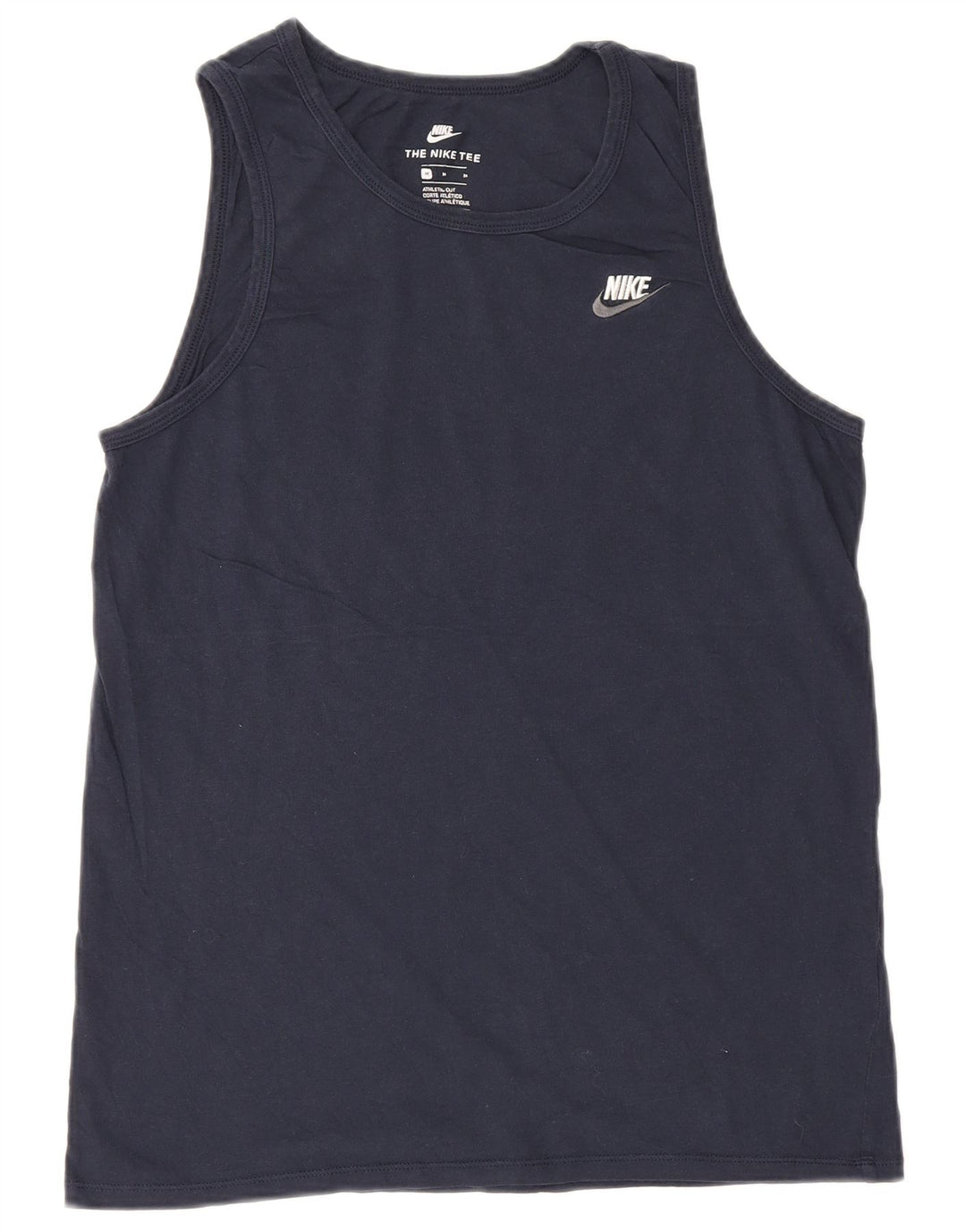 Canotta Nike da uomo dal taglio atletico, cotone medio blu navy