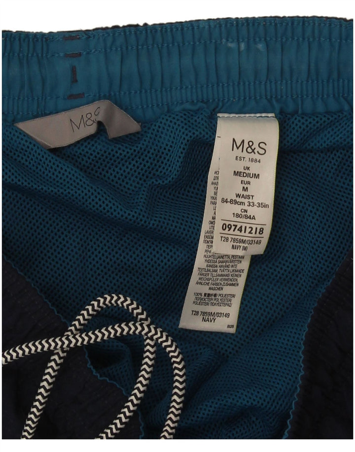 Pantaloncini da bagno da uomo Marks & Spencer medio poliestere blu navy