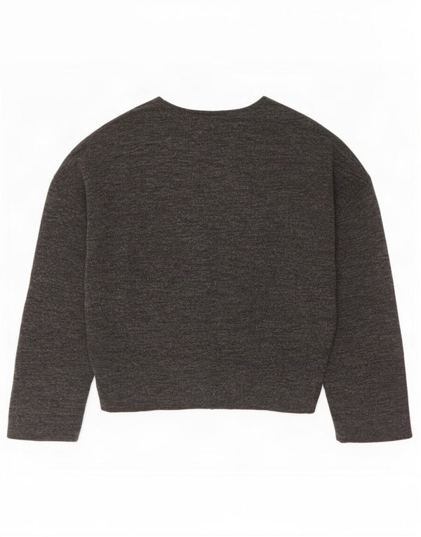 Top Zara da donna oversize in camicetta UK 10 piccolo poliestere chiazzato grigio