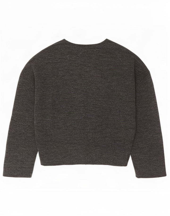 Top Zara da donna oversize in camicetta UK 10 piccolo poliestere chiazzato grigio